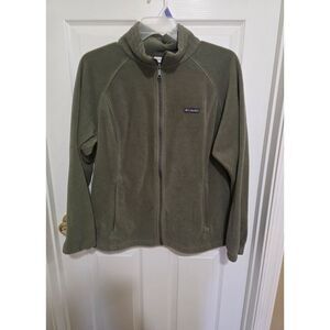 Women's Columbia Olive Green Zip-Up Fleece Jacket EUC XXL